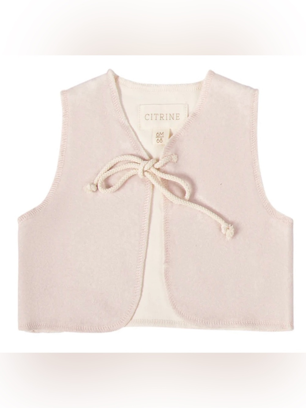 Citrine Pink Fuzzy Tie-Front Tank Vest for baby